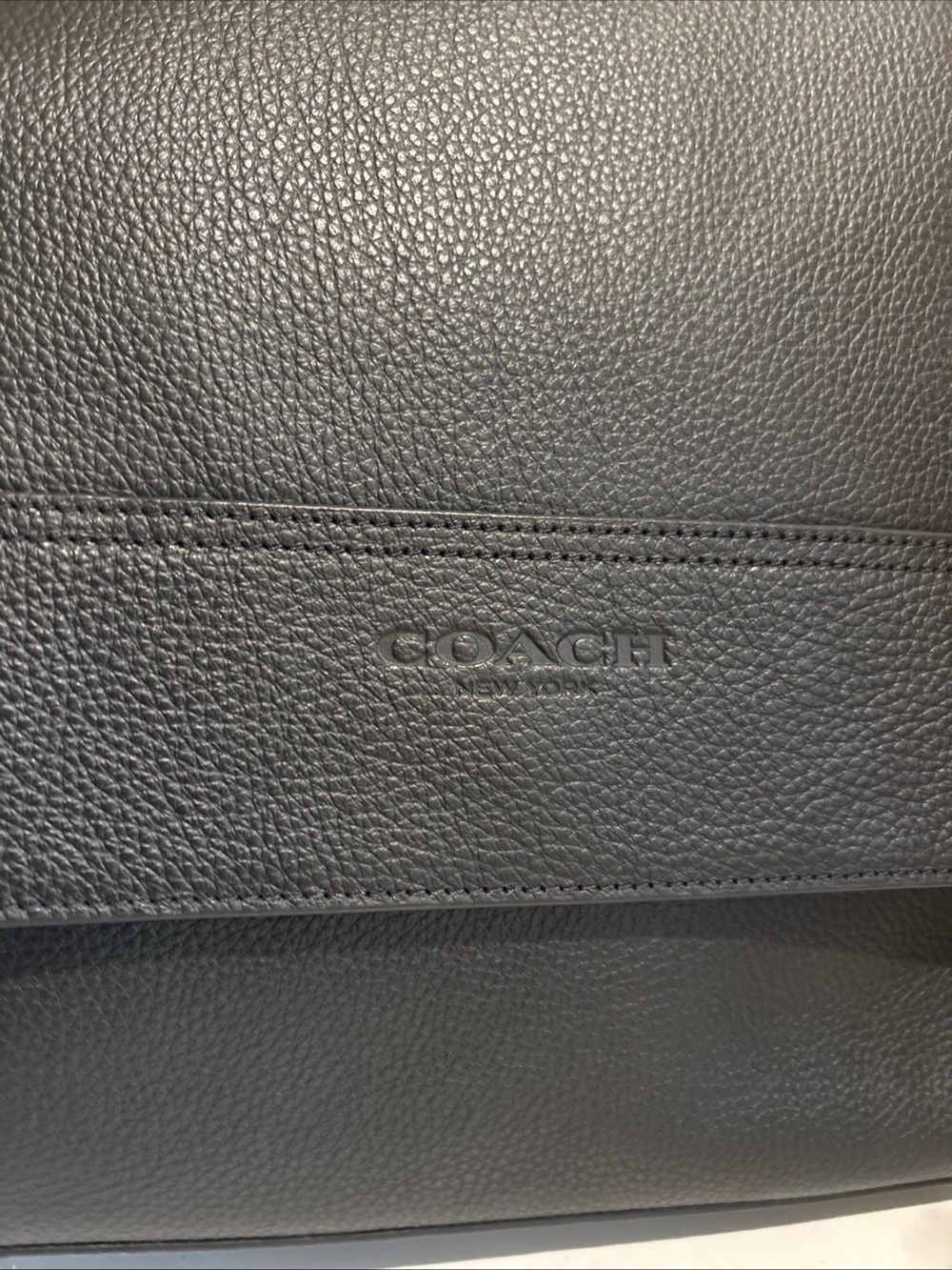 Coach Houston Map Black Leather Crossbody Messenger Bag NWT - Picture 7 of 12